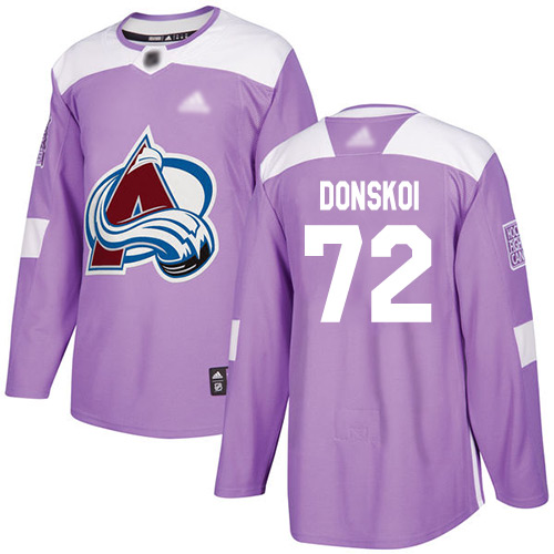 Adidas Colorado Avalanche #72 Joonas Donskoi Purple Authentic Fights Cancer Stitched Youth NHL Jersey